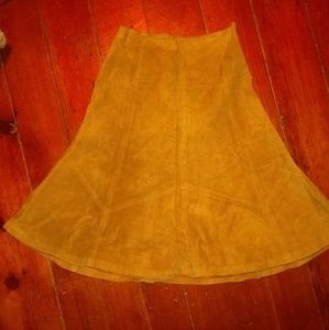 Flared suede skirt